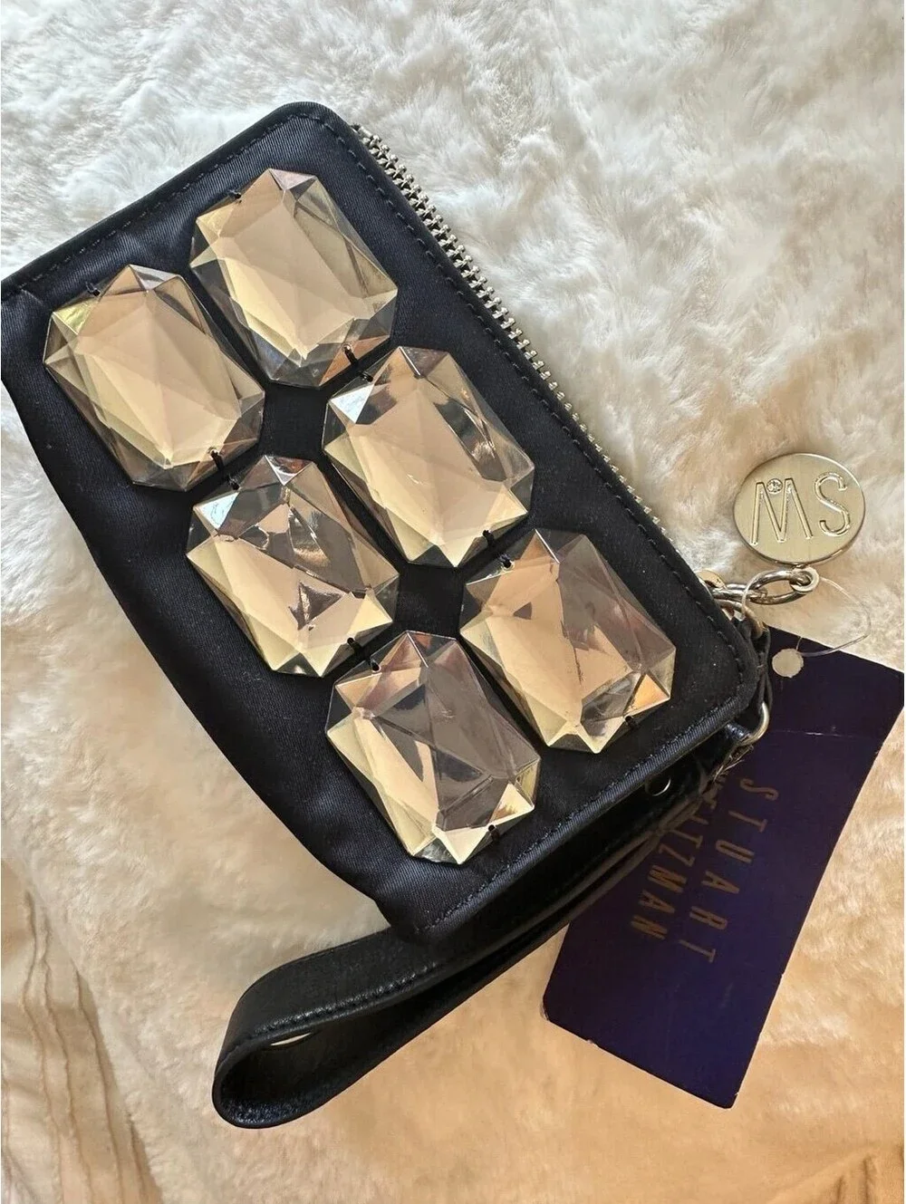 NWT Stuart Weitzman Big Jeweled Wristlet